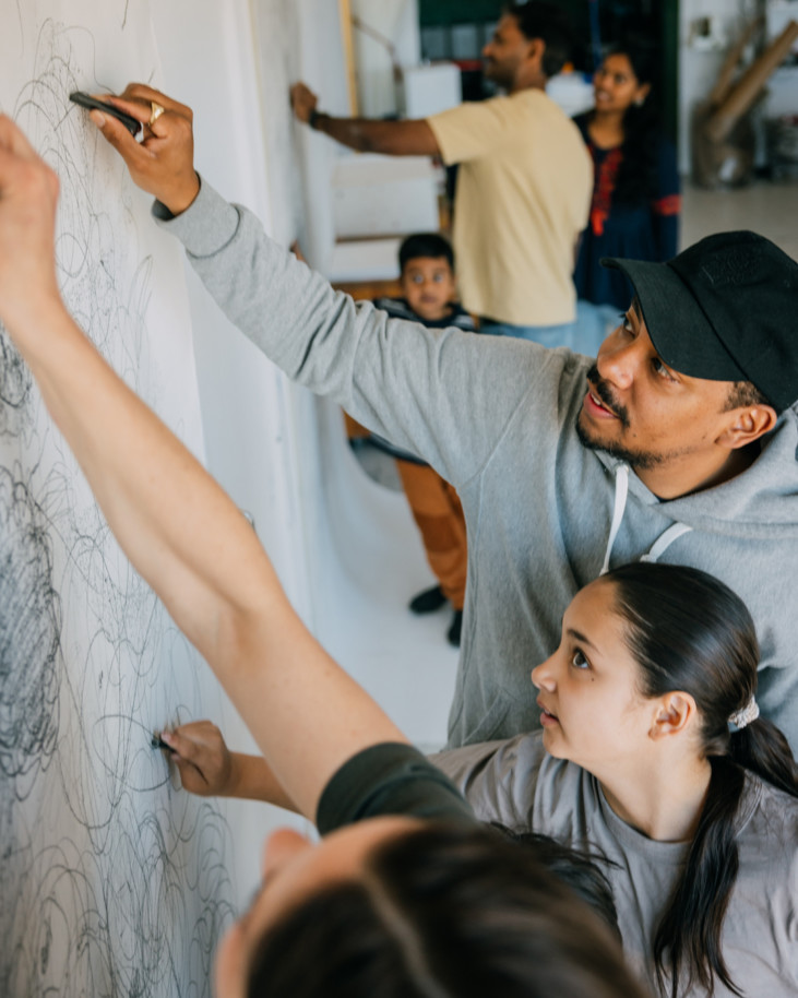 People creating in the Workshop